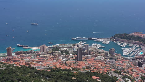 monaco aerial drone shot sunny day france