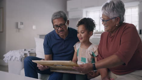 Grandparents-and-granddaughter-looking-at-photos