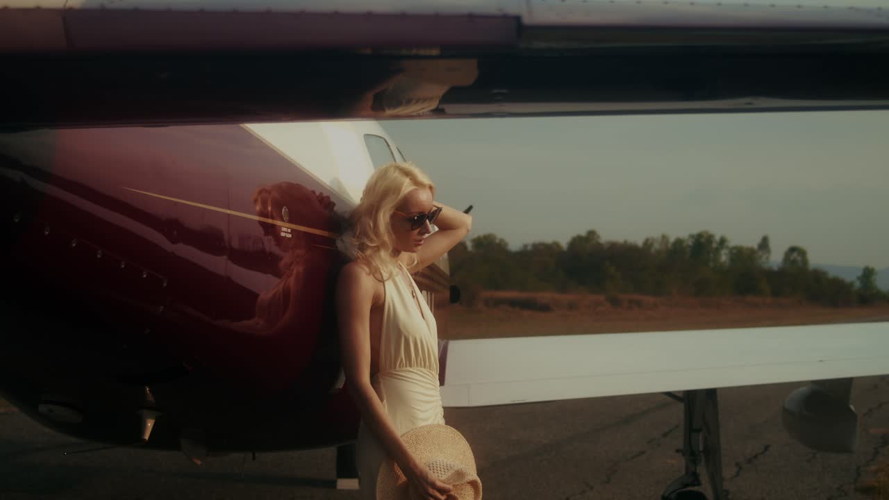 Woman at Private Jet