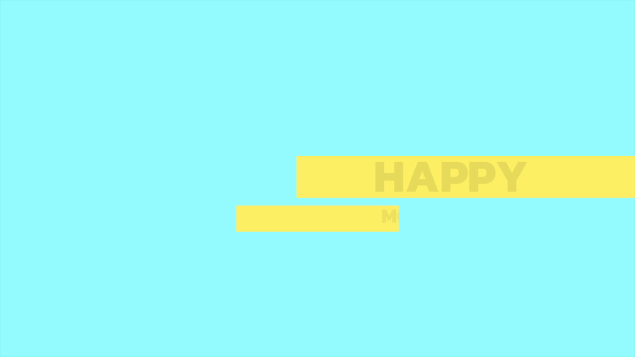 패션 블루 그라데이션에 노란색 선이 있는 해피 어머니의 날 텍스트