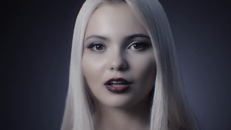 close-up portrait of a young woman