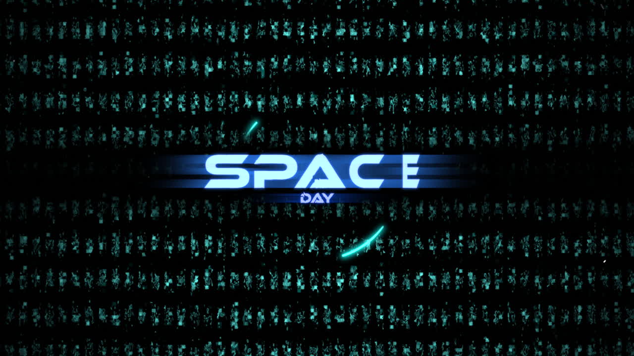 Space Day with circles HUD elements and glitch effect