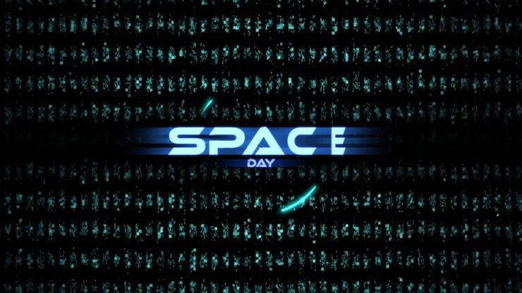 Space Day with circles HUD elements and glitch effect