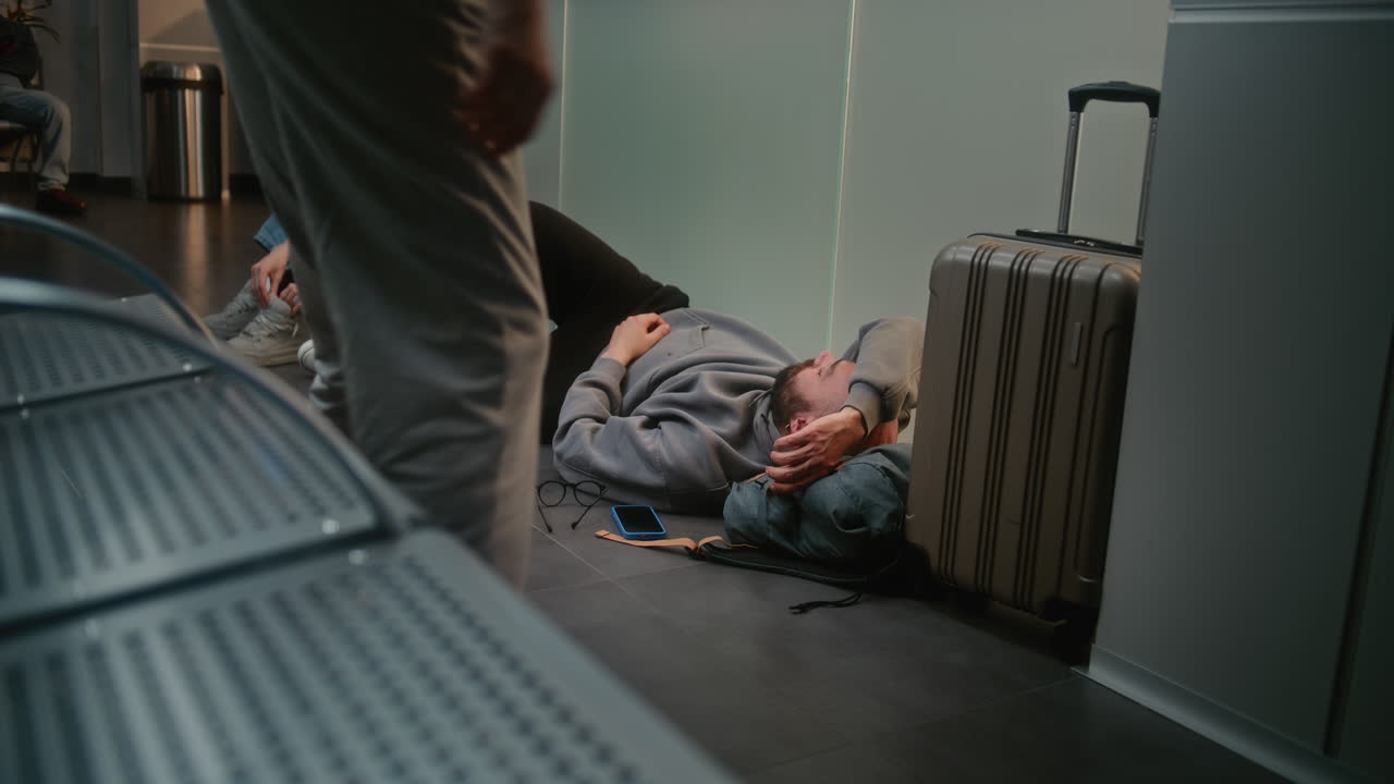 Tired Passengers at the Airport