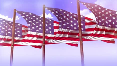 american flags waving in the wind