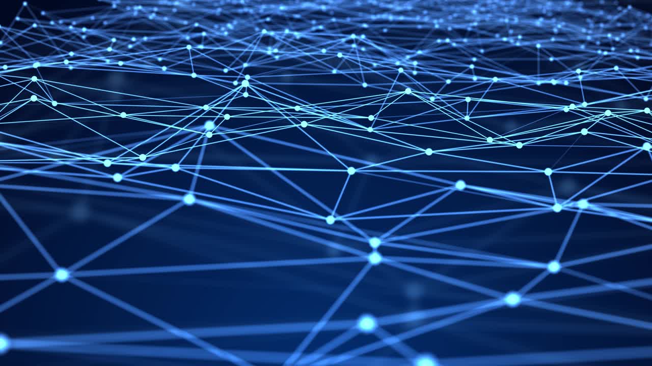 4K Loop Digital Plexus Data Flow Reality Futuristic Animation.