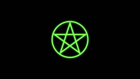 pentagram five-pointed star. animated magic sign. transparent background