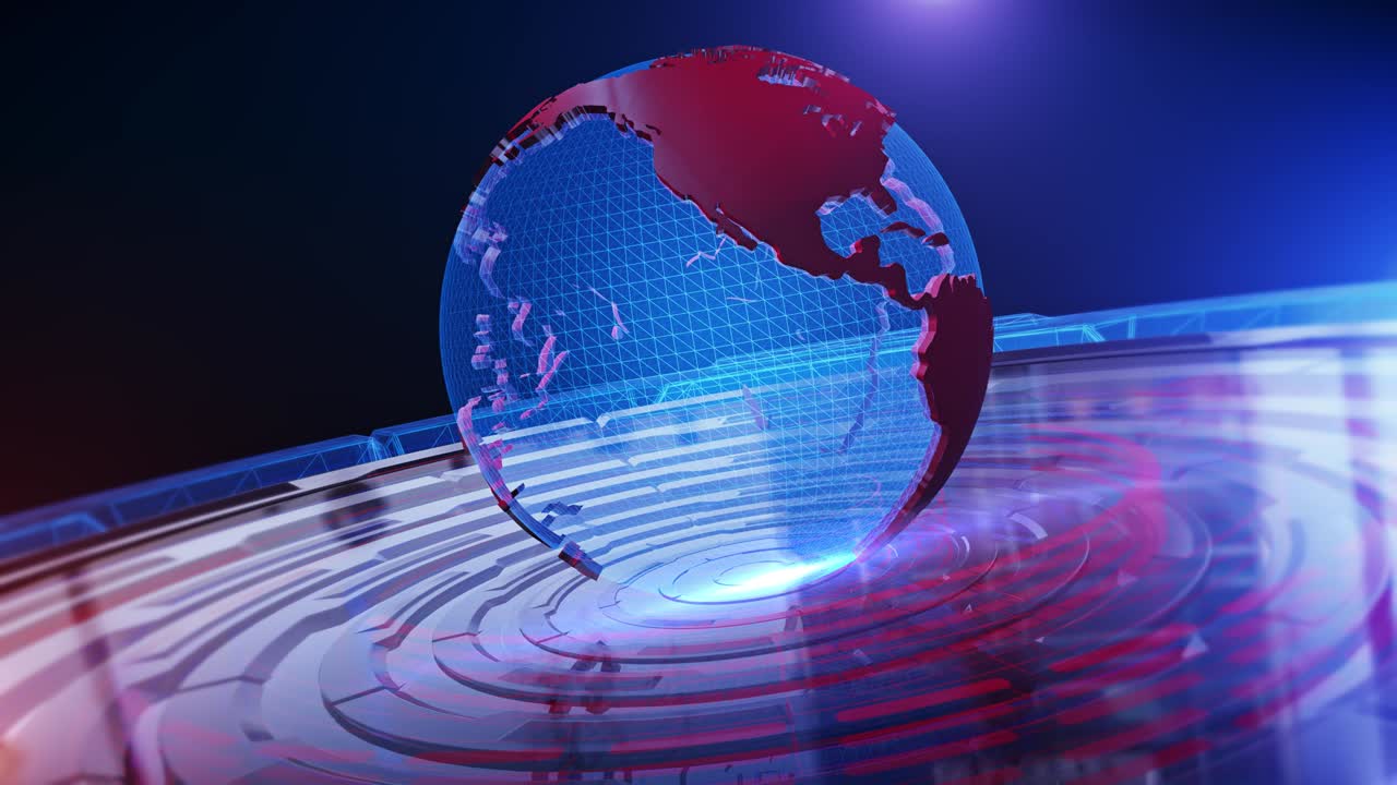 el bucle de fondo de las noticias mundiales en 3d