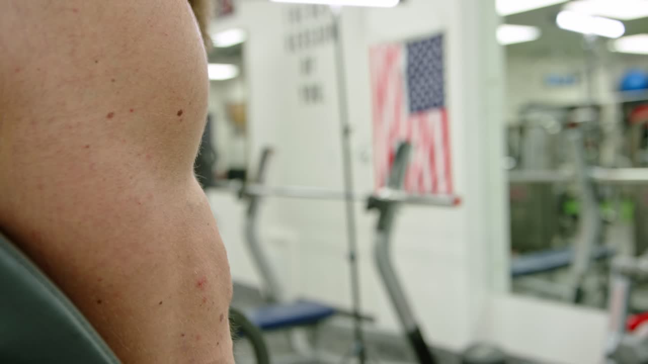 Sportsman Doing Exercises With Weight