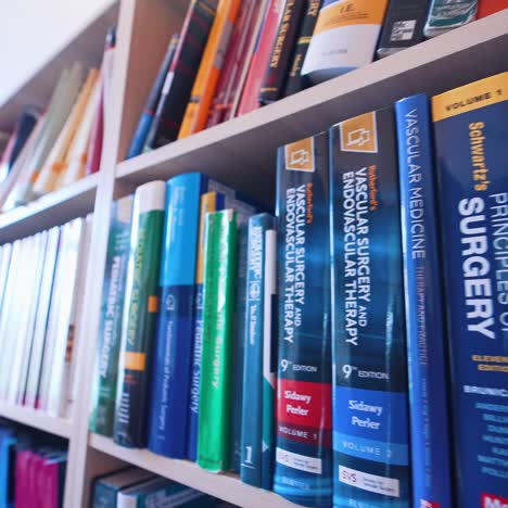 shots of books inside university library
