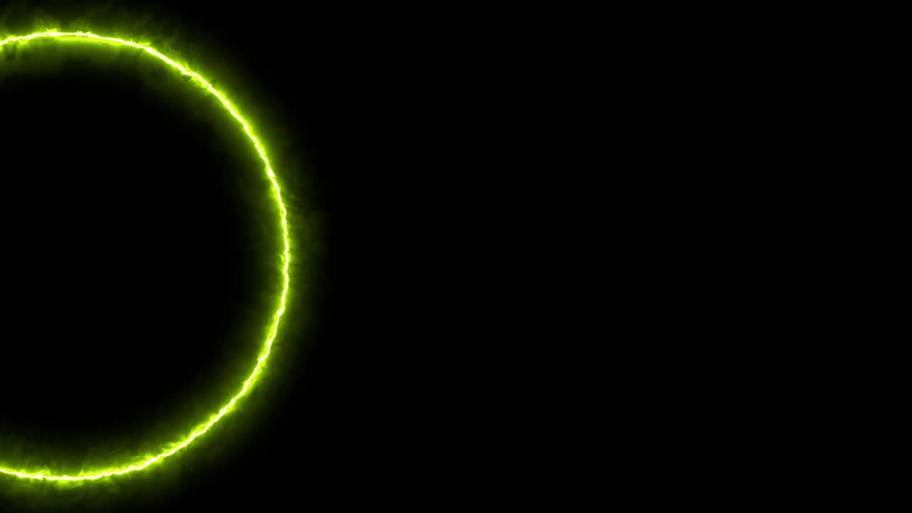 노란 반지 빛나는 전기 애니메이션 모션 그래픽