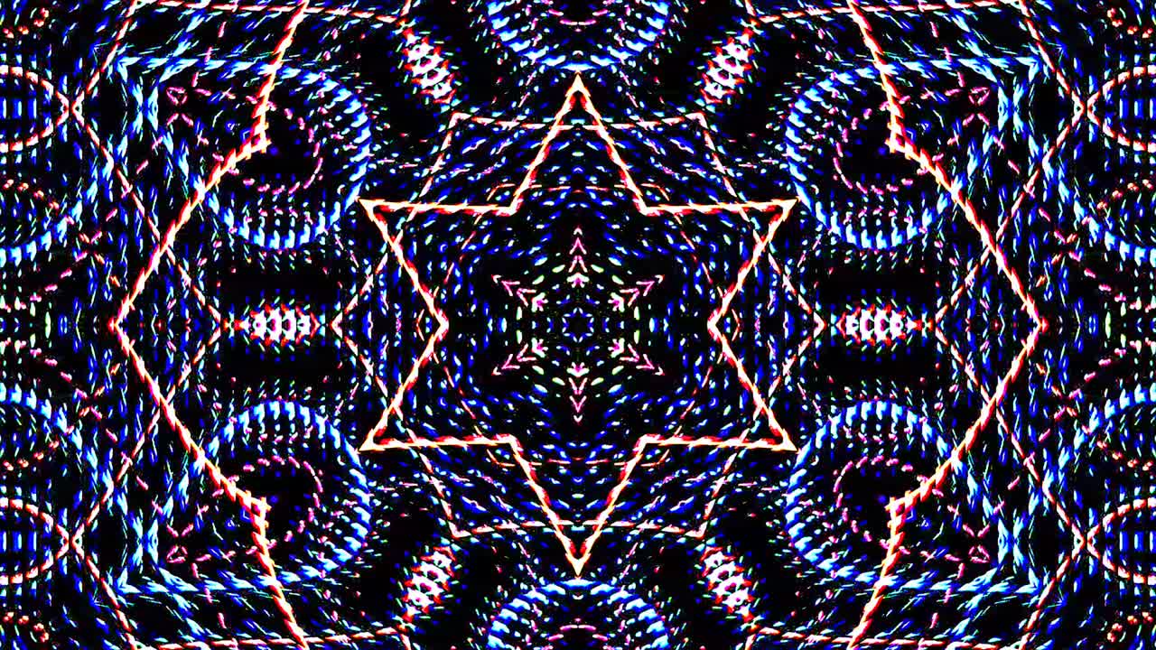 Beautiful abstract kaleidoscope that shines, a radiant light that regulates the subtle movements