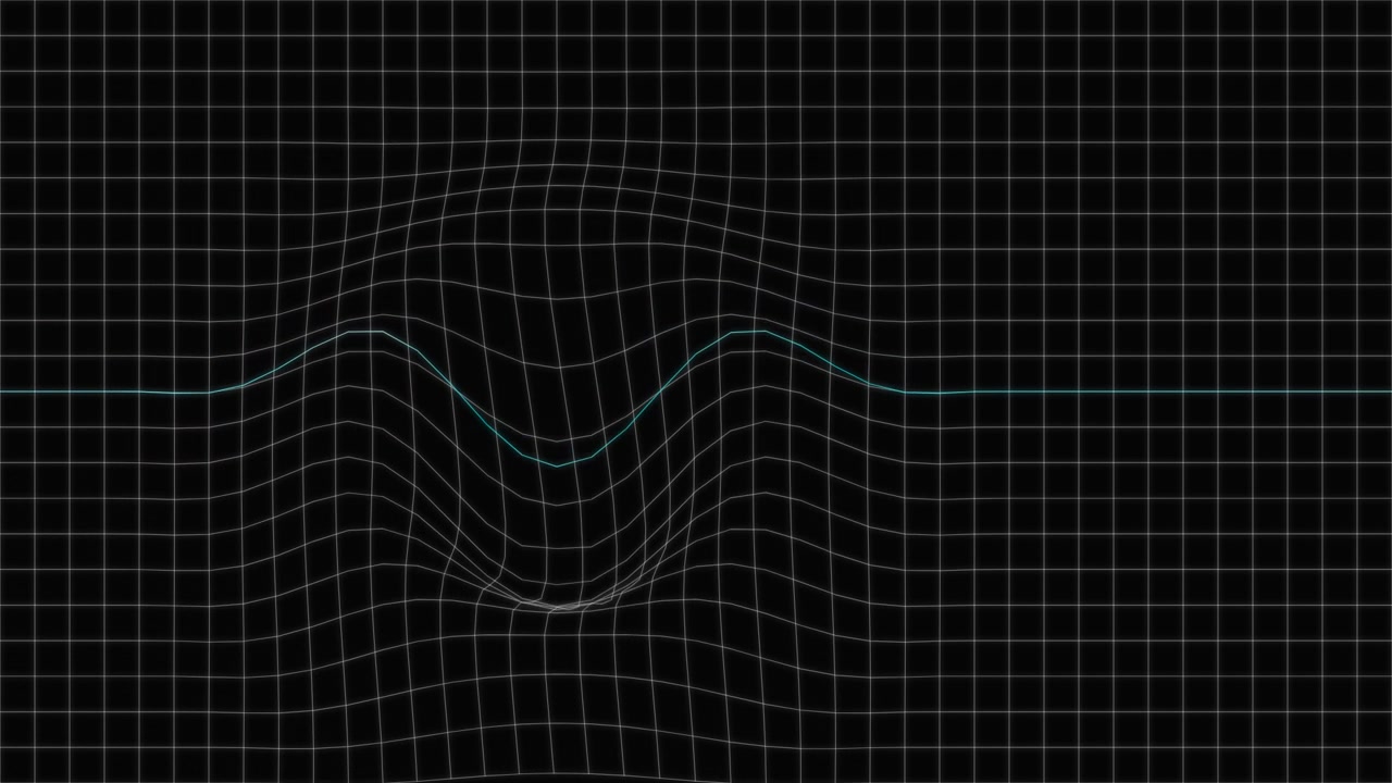 Abstract Digital Grid with Moving Wave Distortion