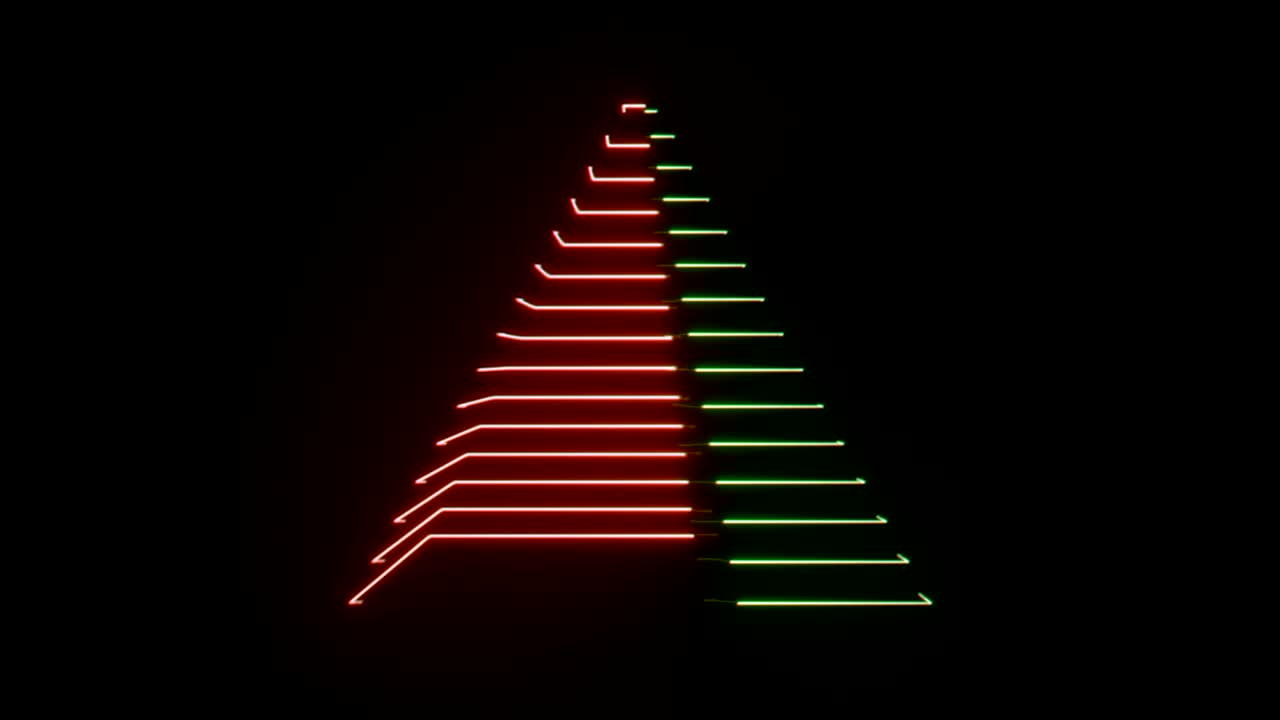 4K Abstract Digital Neon Pyramid.