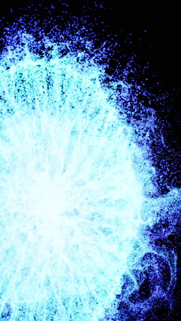 explosión abstracta de partículas azules