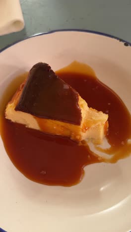piece of caramel flan