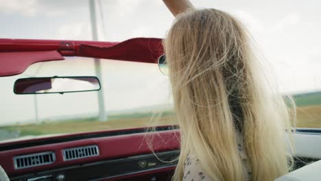 rear view video of happy woman going on a trip