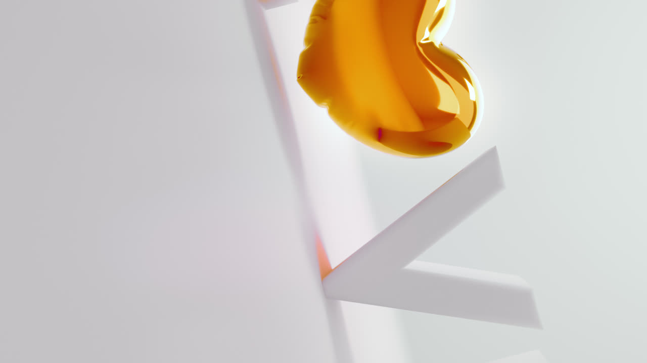 White love letters sign with the orange heart instead of "O" letter