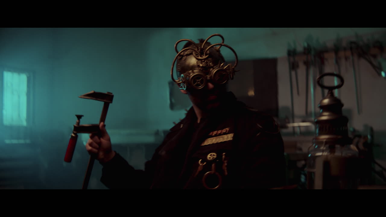 Steampunk Man in Workshop