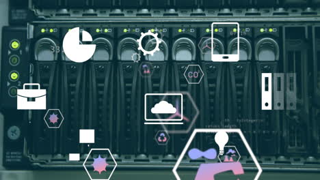 animation of digital data processing over computer servers