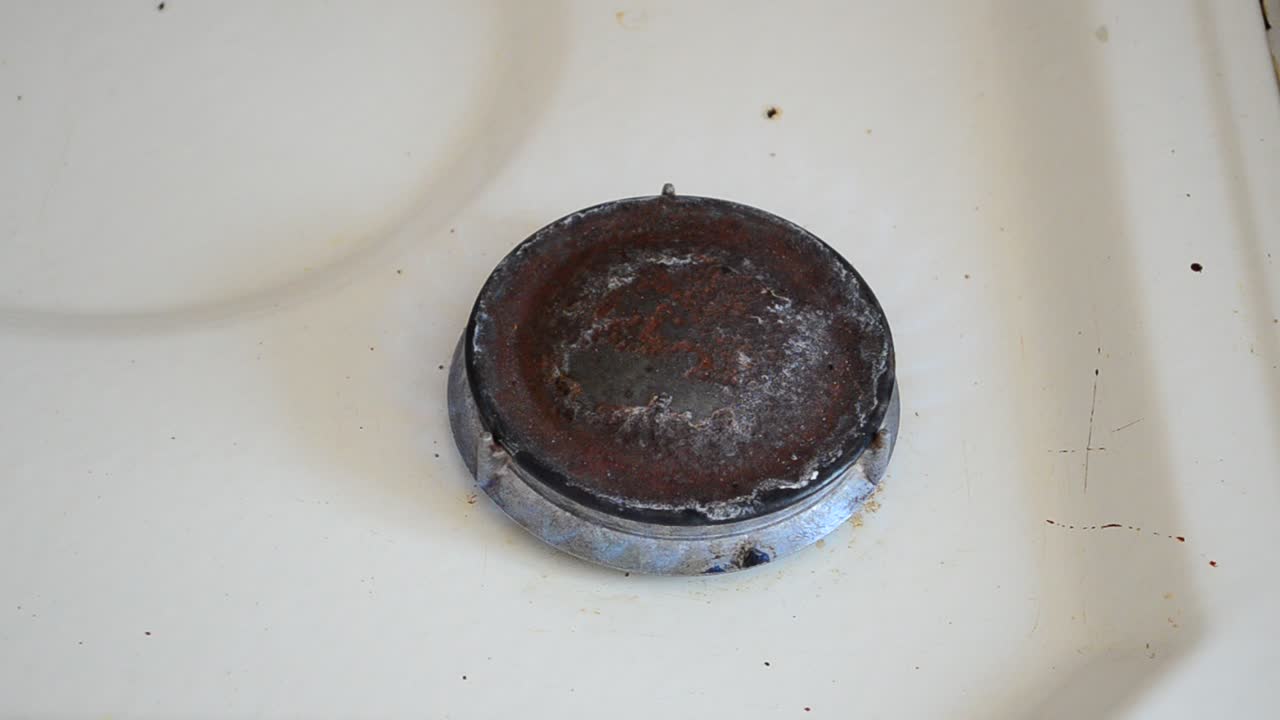 Gas ignition process. Fire from gas