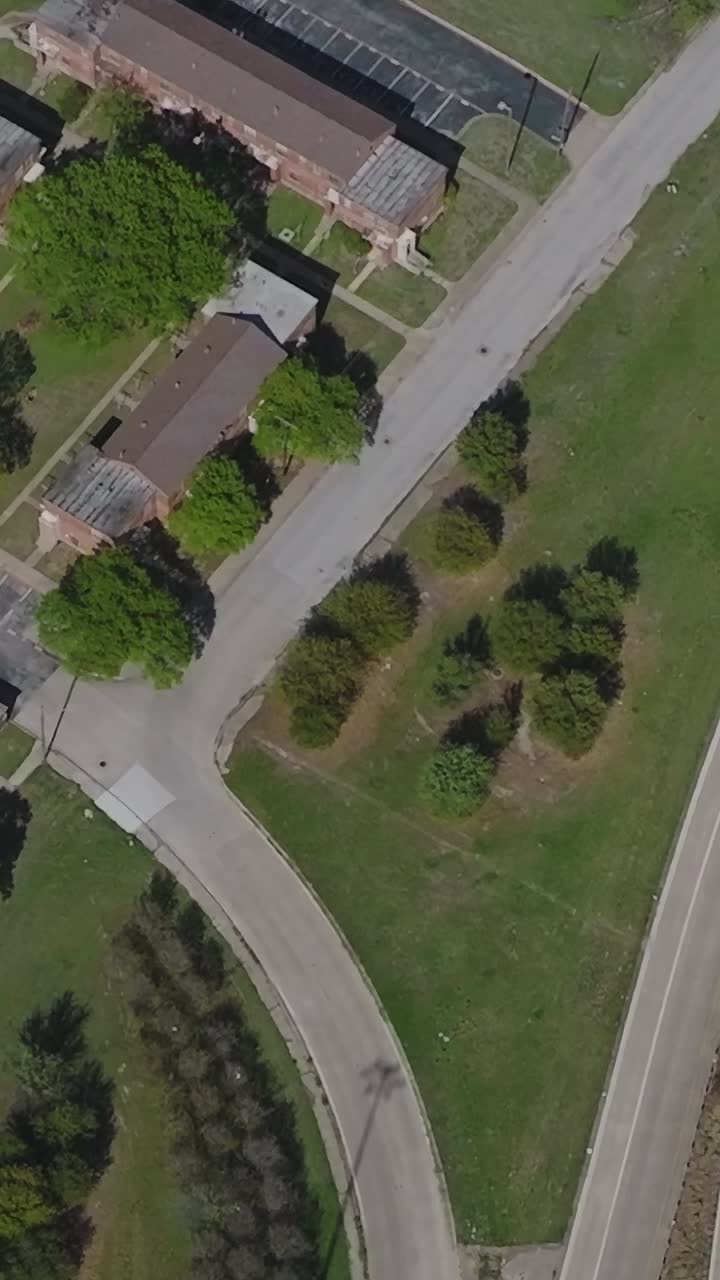 Vista del centro di Dallas, Texas, dall'alto con strade e spazi verdi