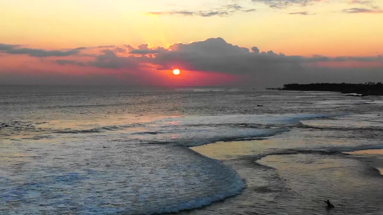 Sunset on the batu belig area, Bali.