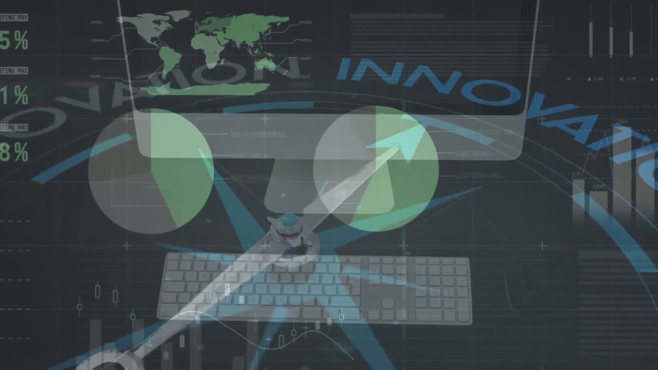 Animation of financial data processing over compass
