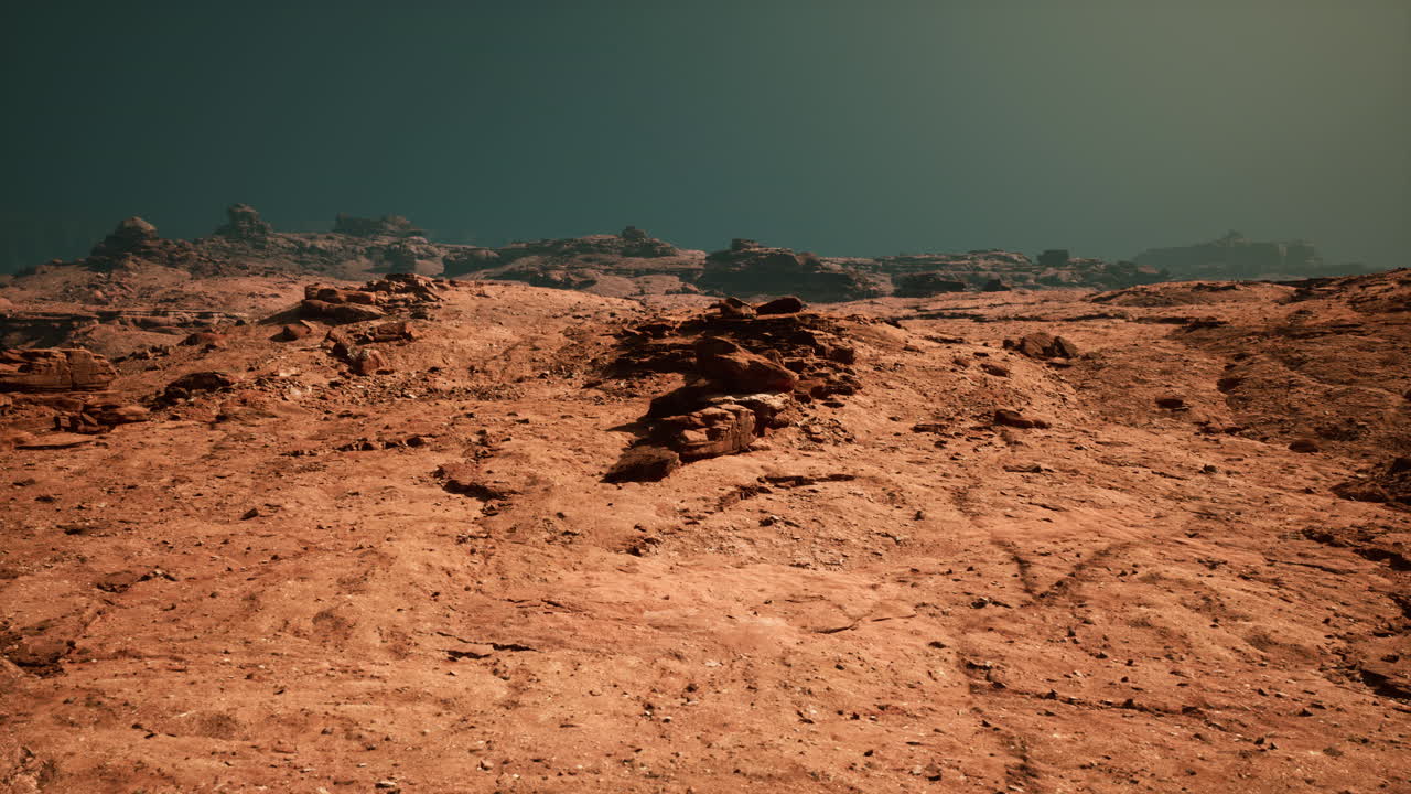 Et karrig og steinete Mars-landskap