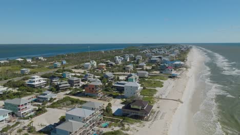 slow drone fly-over of beautiful beaches at cape san blas, florida