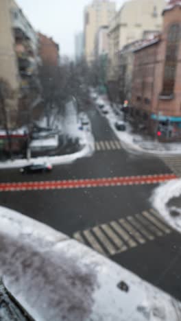 snowy city intersection