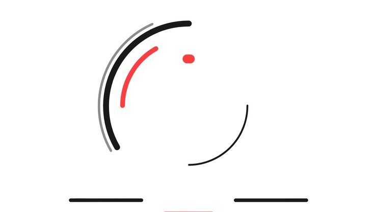Minimalist Animated Loading Circle with Red and Black Lines