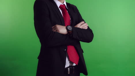 business man with crossed arms, video in 4k