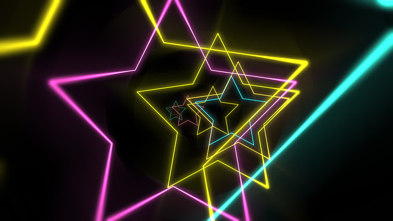 movimiento colorido neón estrellas 7