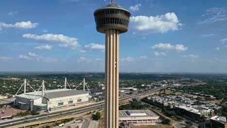 recognisable towers of americas structure on the san antonio skyline