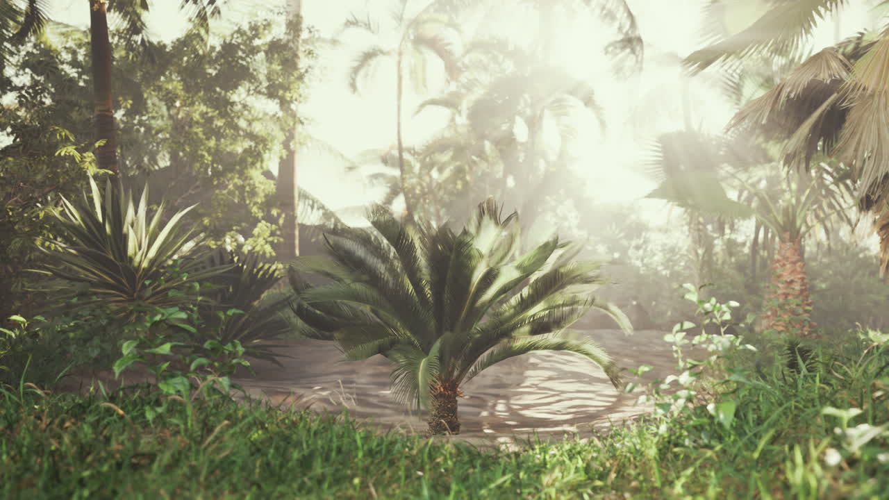 la luz del sol de la jungla tropical