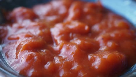 close up of red salsa