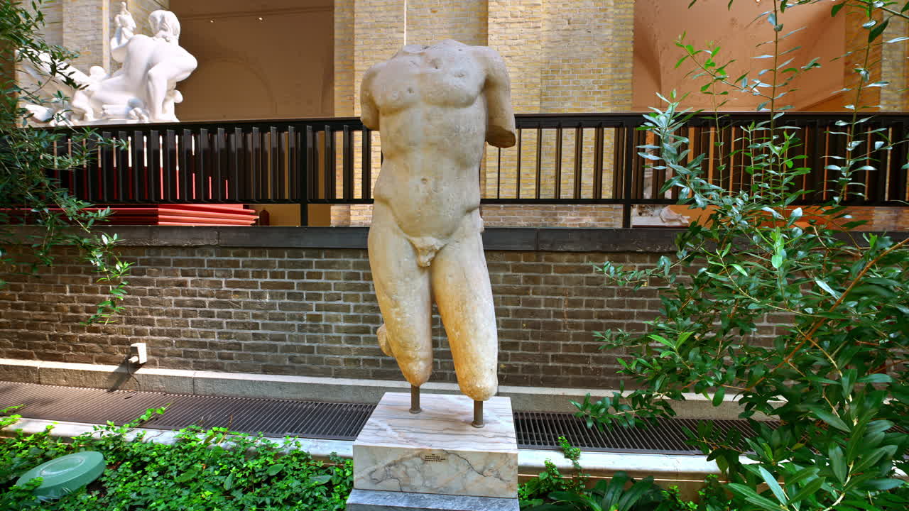The winter garden of the Ny Carlsberg Glyptotek art museum in Copenhagen, Denmark