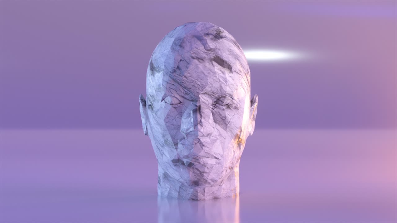 абстрактная геометрическая скульптура головы