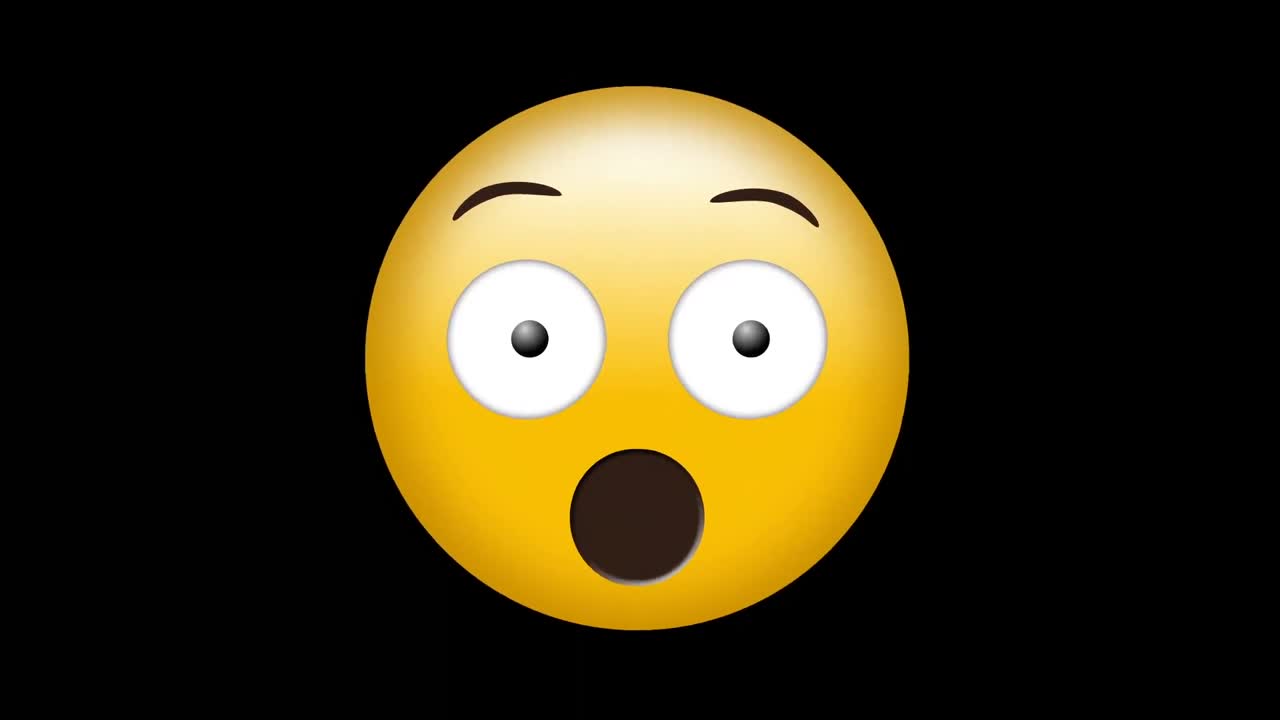 video generado digitalmente de un emoji conmocionado