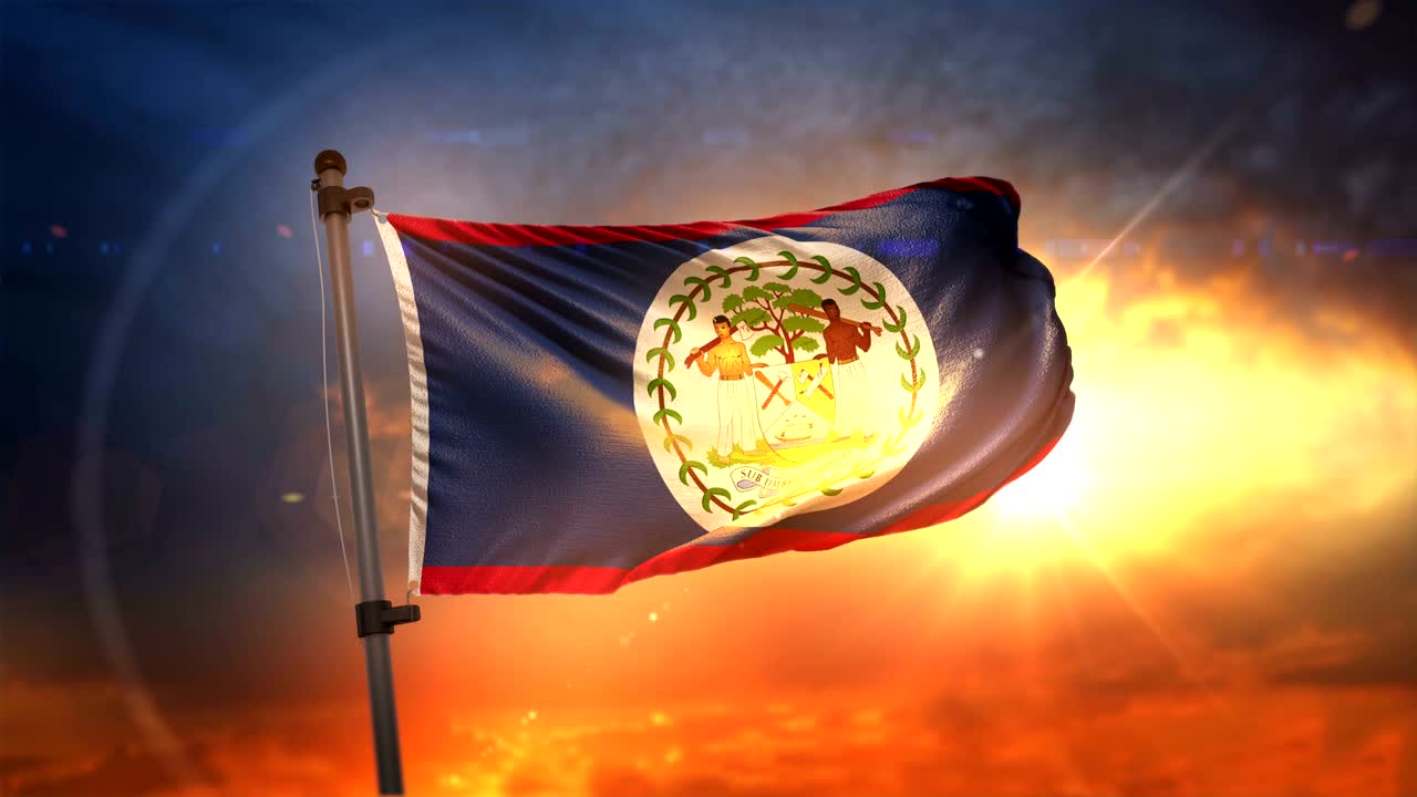 벨리즈의 발은 아름다운 해가 뜨는 순환 속도 느린 모션 4k에서 백라이트됩니다.