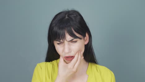 woman with toothache.