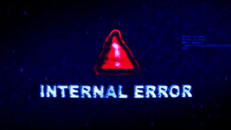 texto de error interno ruido digital contracción glitch distorsión efecto animación de error.