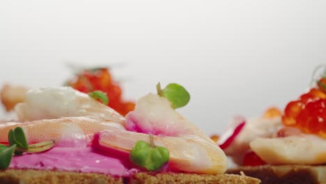 shrimp and caviar sandwiches