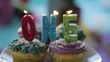 pastel de cumpleaños de un año velas que se apagan dolly en