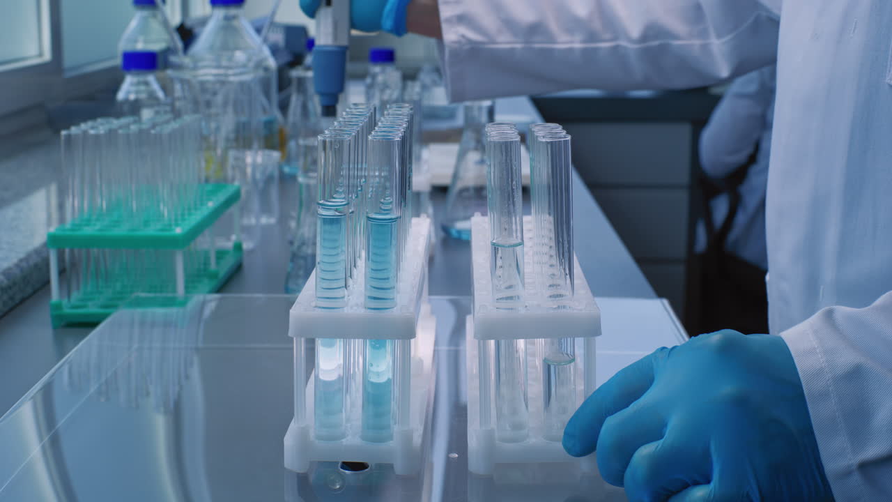 Scientist performing an experiment in a laboratory setting