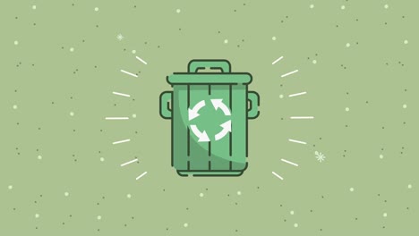 animación ecológica con contenedor de residuos reciclables