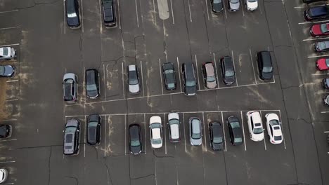 Aerial-View-of-Car-Parked-In-The-Parking-Lot