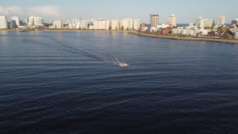 Boat-sailing-along-coast-of-Punta-del-Este-in-Uruguay