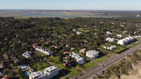 Modern-and-fancy-houses,-Punta-del-Este-suburbs-in-Uruguay